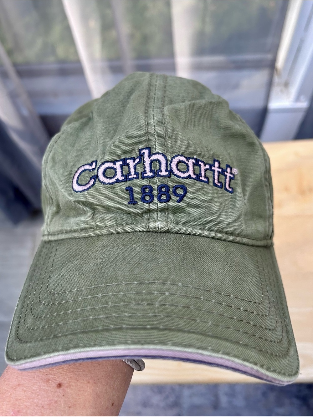 Carhartt Army Green Embroidered 1889 Logo Hat